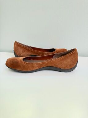 Merrell Brown Suede Ballet Flats Womens 8.5 Comfort Slip On Shoes Minimalist